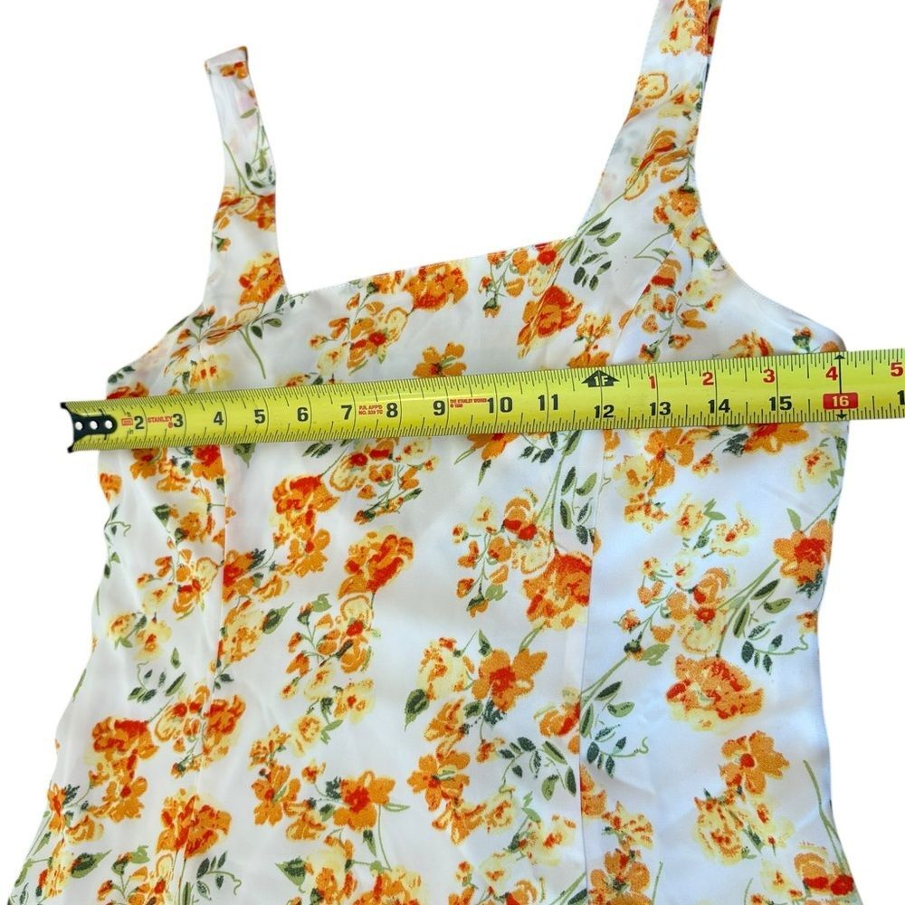 Lulus Day Date Tie Back White Orange Floral Mini Dress Womens Size Large New - Picture 13 of 13